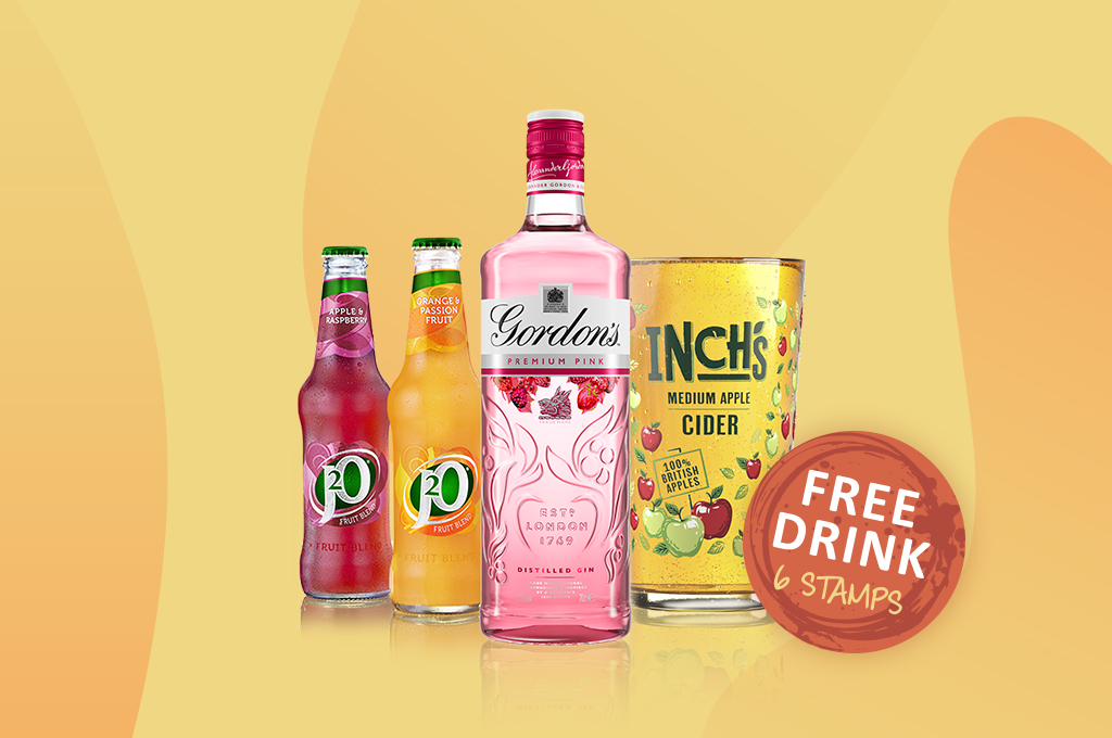 Free drink offer - collect 6 stamps for a free drink on us